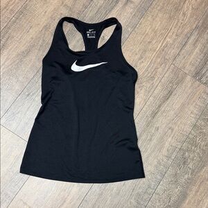 Nike Black Racerback Dri-FIT Tank with White Swoosh